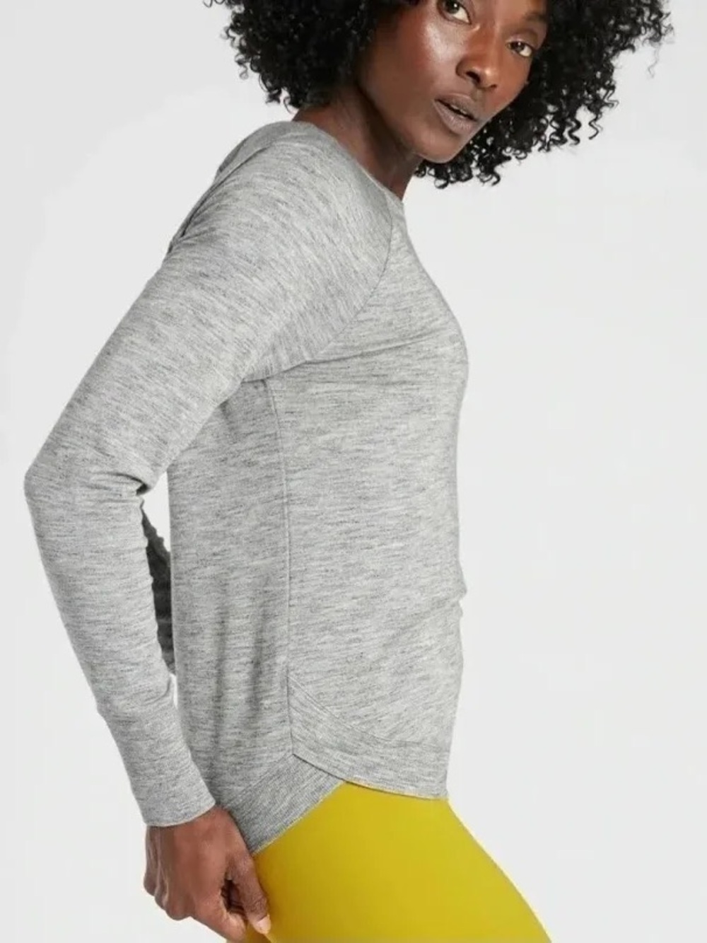Athleta Mindset Modal Raglan Pullover Heather Gray - Size XS